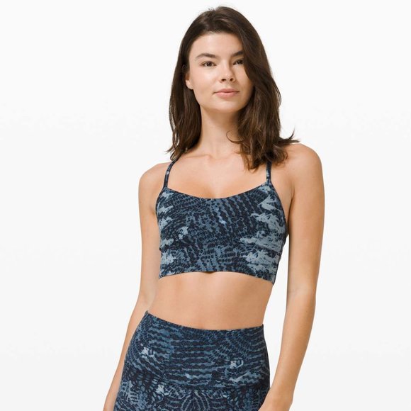 {Lululemon} Flow Y Bra Long Line Nulu in Indigo Lace Starlight Multi Sports Bra - Picture 1 of 9